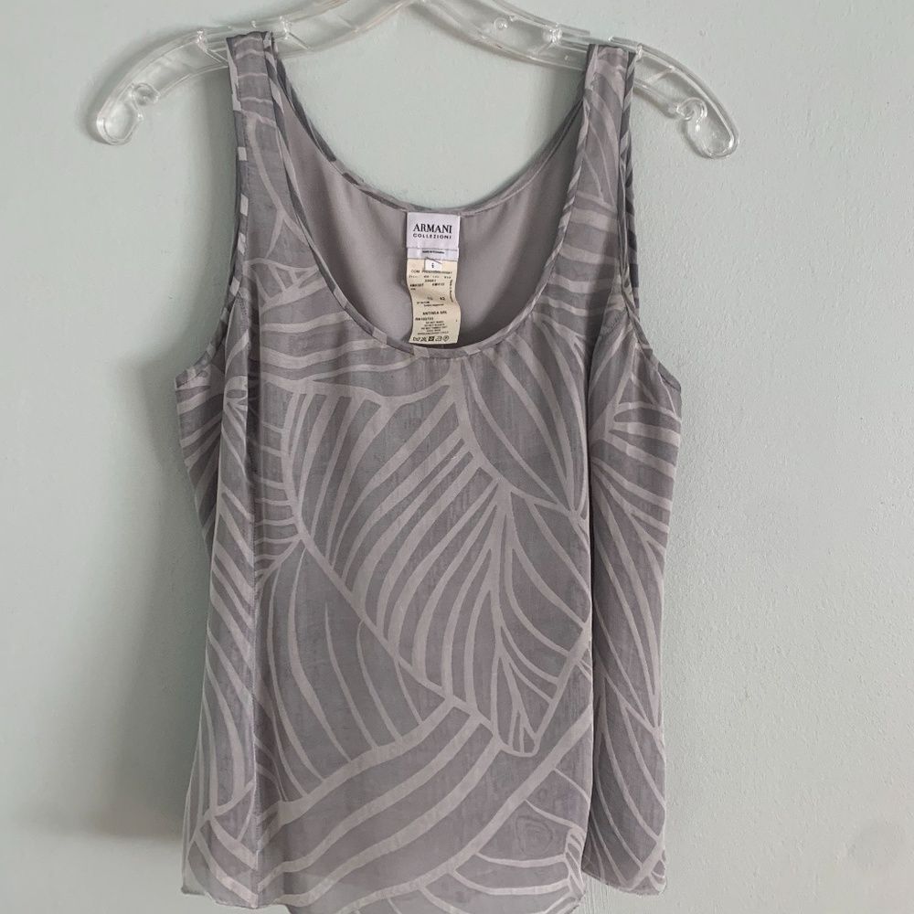COPY - Armani Collezioni Silk Grey Sleeveless Top